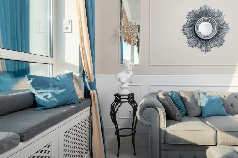 Home 2 Contemporary room interior with decorative cushions on sofa 1780419645